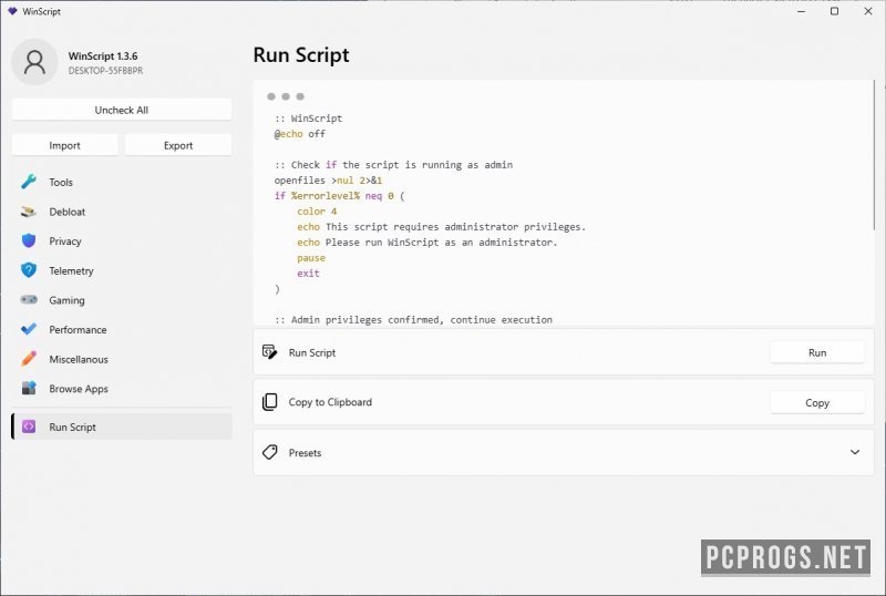 WinScript 2.12.0 (твикер для настройки Windows) скачать бесплатно