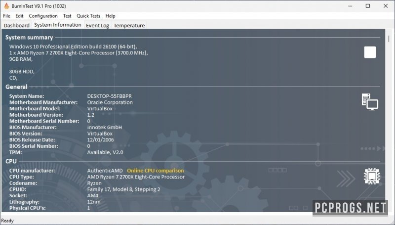 Passmark BurnInTest Pro 9.2.1009 + активация скачать бесплатно