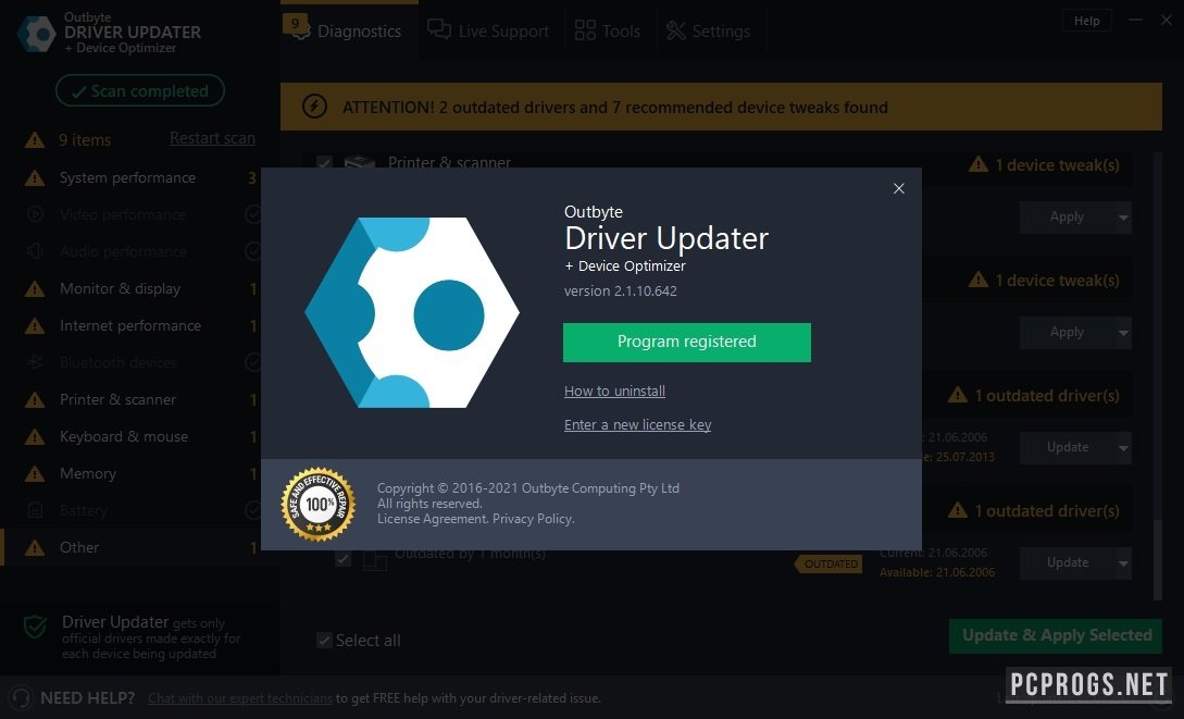 Outbyte driver updater + device optimizer license key