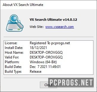 download the new version VX Search Pro / Enterprise 15.4.18