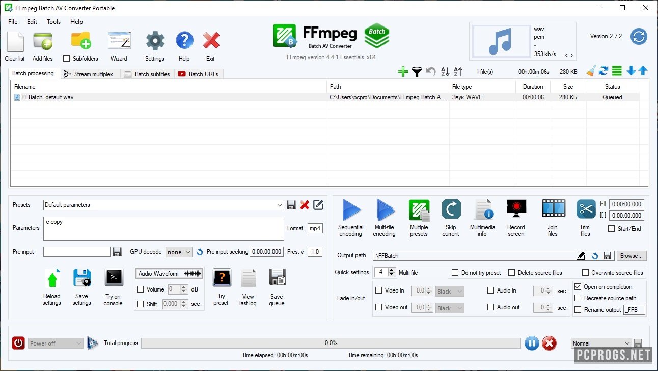 FFmpeg Batch Converter 3.0.0 download the new version for windows