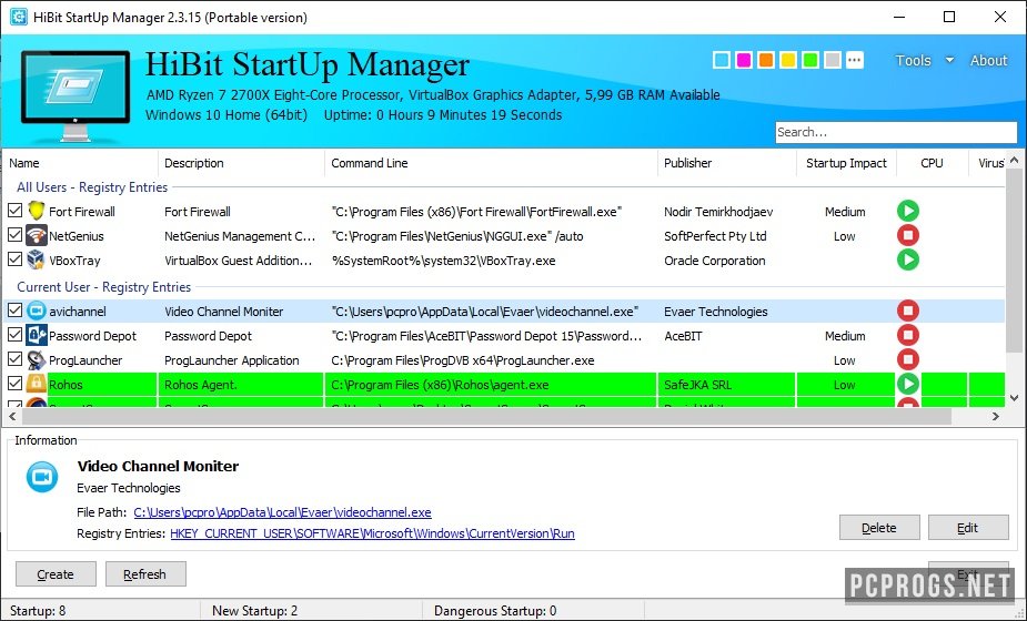 free instal HiBit Startup Manager 2.6.20
