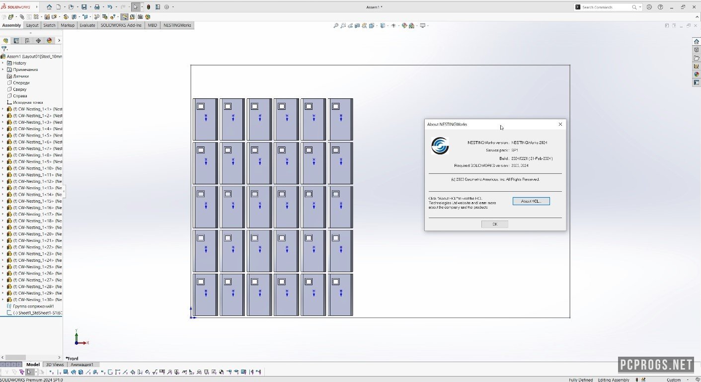 Solidworks Nesting Features Geometric NestingWorks 2024 SP1 for SolidWorks 2023-2024 скачать ...