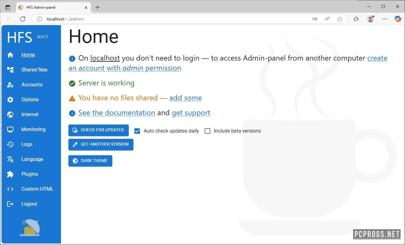 HFS (HTTP File Server) 3 v3.2.0 скачать бесплатно